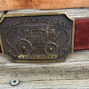 1970’s Vintage Wells Fargo Leather Belt